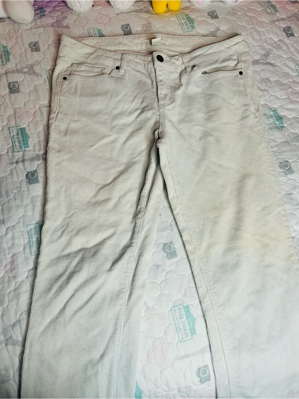 Forever 21 Light Cream Corduroy Pants